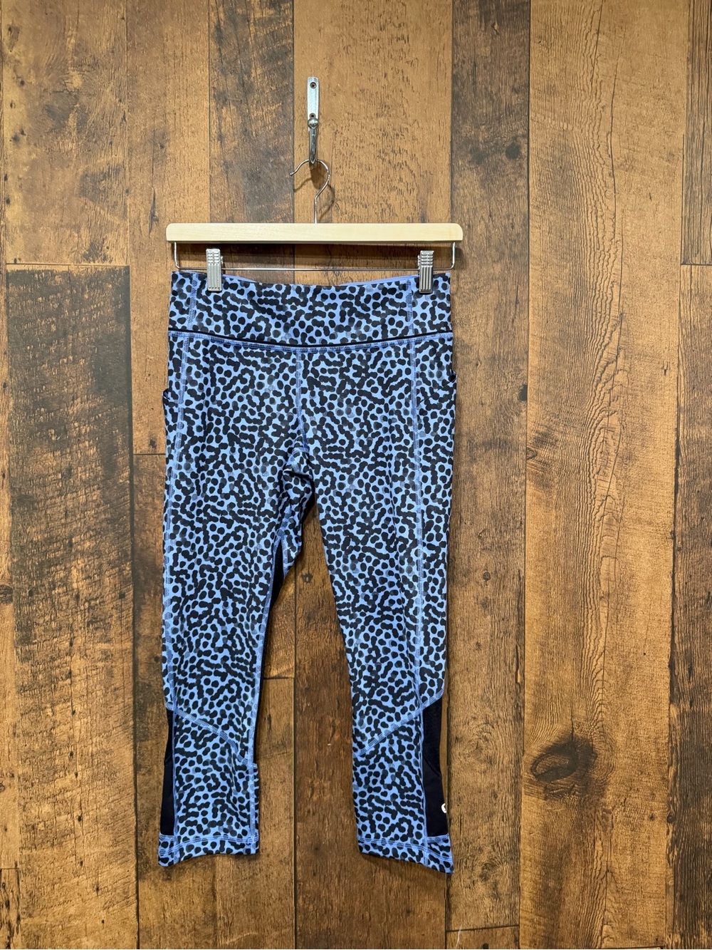 Lululemon pace rival crops ace spot lullaby black size 6 EUC